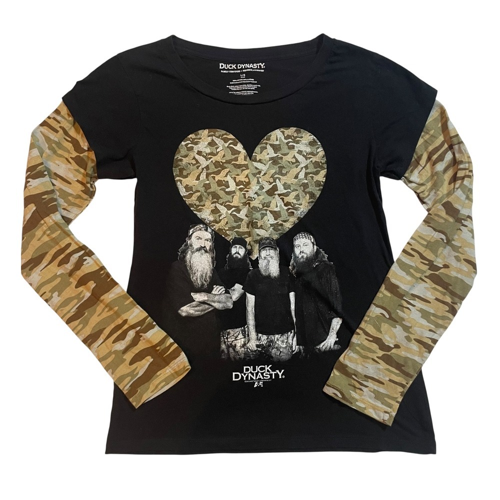 Duck Dynasty Camo Long Sleeve‎ Shirt Womens Large Quack Pack